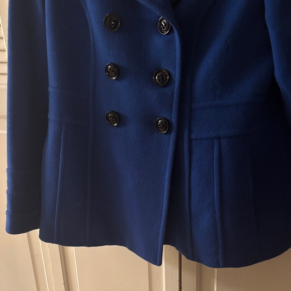 St. John's Bay Royal Blue Pea Coat Wool/Cashmere Blend - Picture 7 of 10